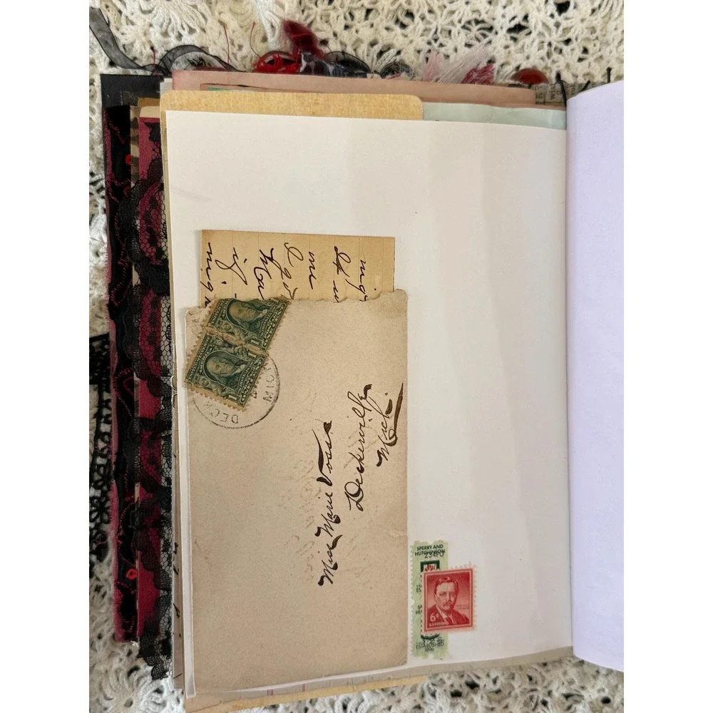 Vintage Style Handmade Junk Journal, featuring Black Lace